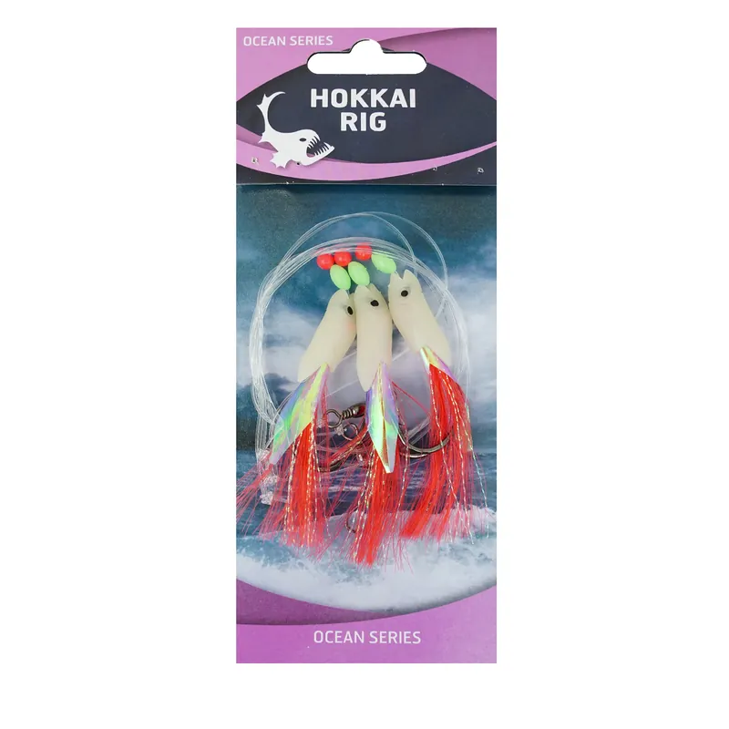 Tijdelijk Beschikbaar Eurocatch Fishing Hokkai Rig Luminous Green 3-Haken maat 4/0 - Trekkracht 18,8Kg
