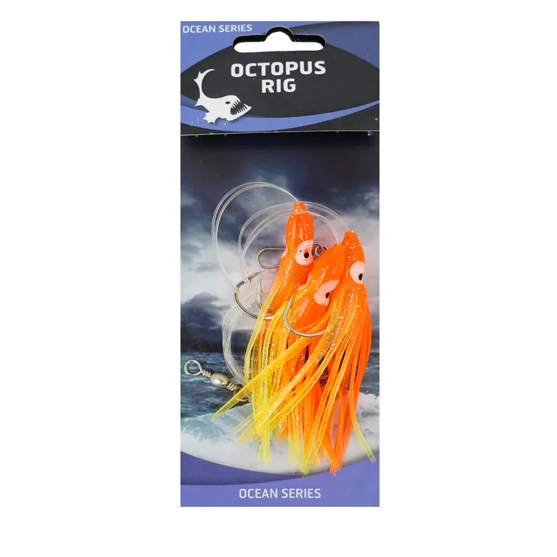 Dagaanbieding Eurocatch Fishing Octopus Rig 3 Haaks | Orange/Yellow | Onderlijn | 5/0