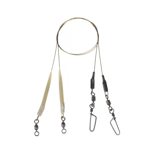 Finale Uitverkoop DLT Lure Wire With Crosslock Snap 7x7 | 30cm | 2 Stuks | Onderlijn met een treksterkte van 20kg - Zeer soepel