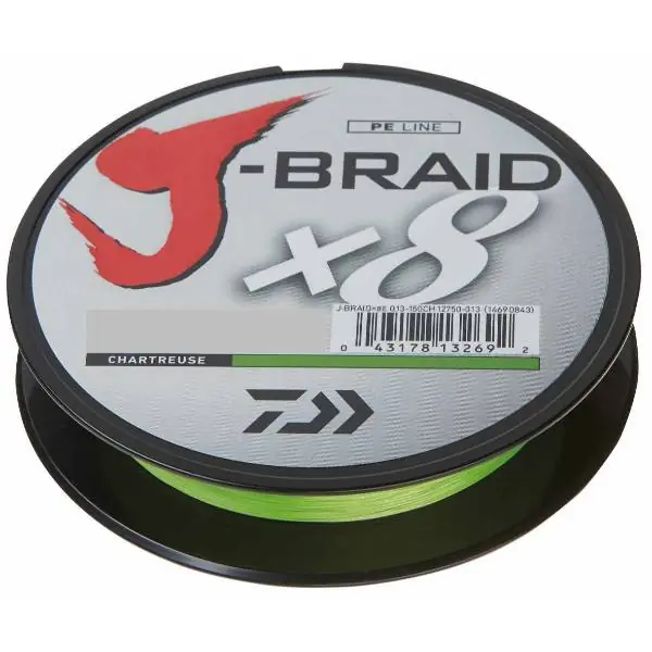 Betaalbaar Daiwa J-Braid X8 | Chartreusse | Dyneema | 0.28mm | 300m | 26.5Kg