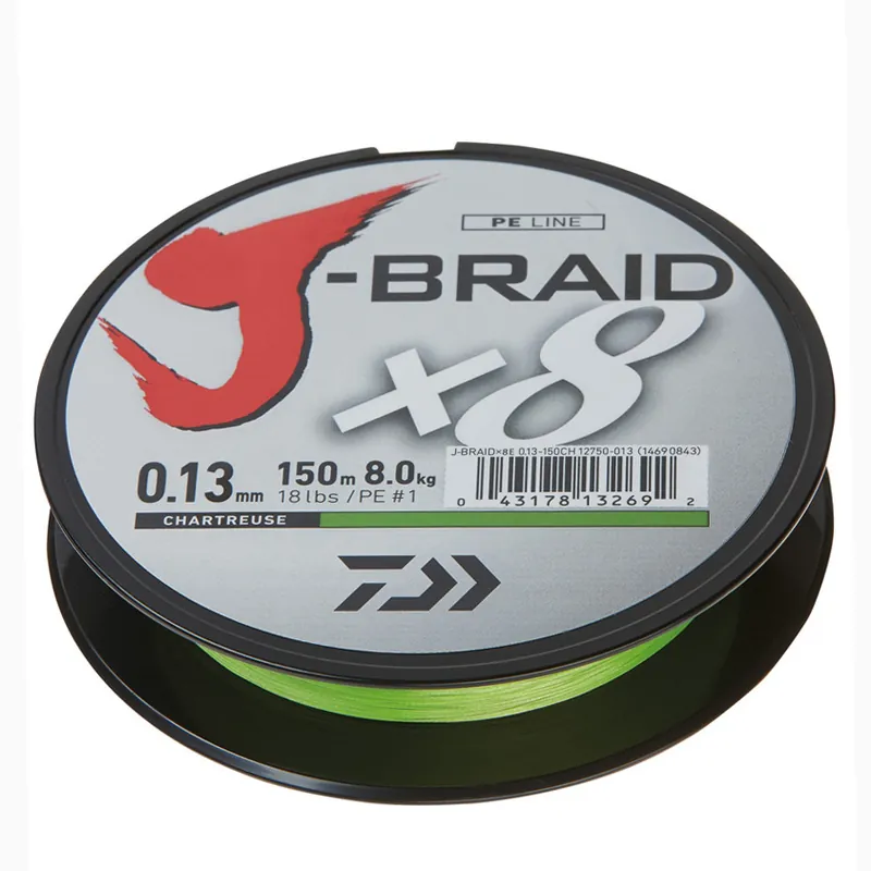 Daiwa J-Braid X8 | Chartreusse | Dyneema | 0.16mm | 150m | 9Kg Weekendaanbieding
