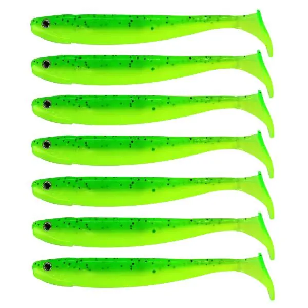 Beperkt Aanbod Eurocatch Fishing Jig n Swim Shad | UV Chartreuse Bandit | 9.5cm | 7 Stuks