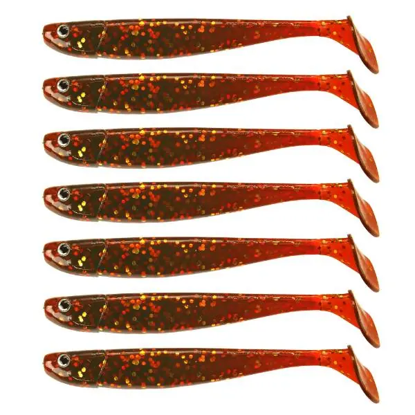 Eurocatch Fishing Jig n Swim Shad | UV Motoroil Glitter | 9.5cm | 7 Stuks Gereduceerde Prijs