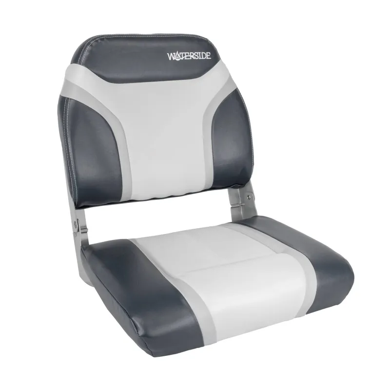 Hete Deal Waterside Captain Deluxe Boatseat | Grijs/Wit | Bootstoel