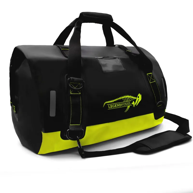 Legendfossil - Waterproof Bag - Sjømat - 30L - Black - Duffel - Waterdicht - Drybag - Zwart Geel Speciale Aanbieding