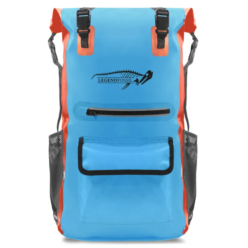 Exclusieve Aanbieding Legendfossil - Tarpaulin Rucksack Traveller - Bleu-Orange - 30L - Waterdicht - Rugzak - Backpack - Blauw - Oranje