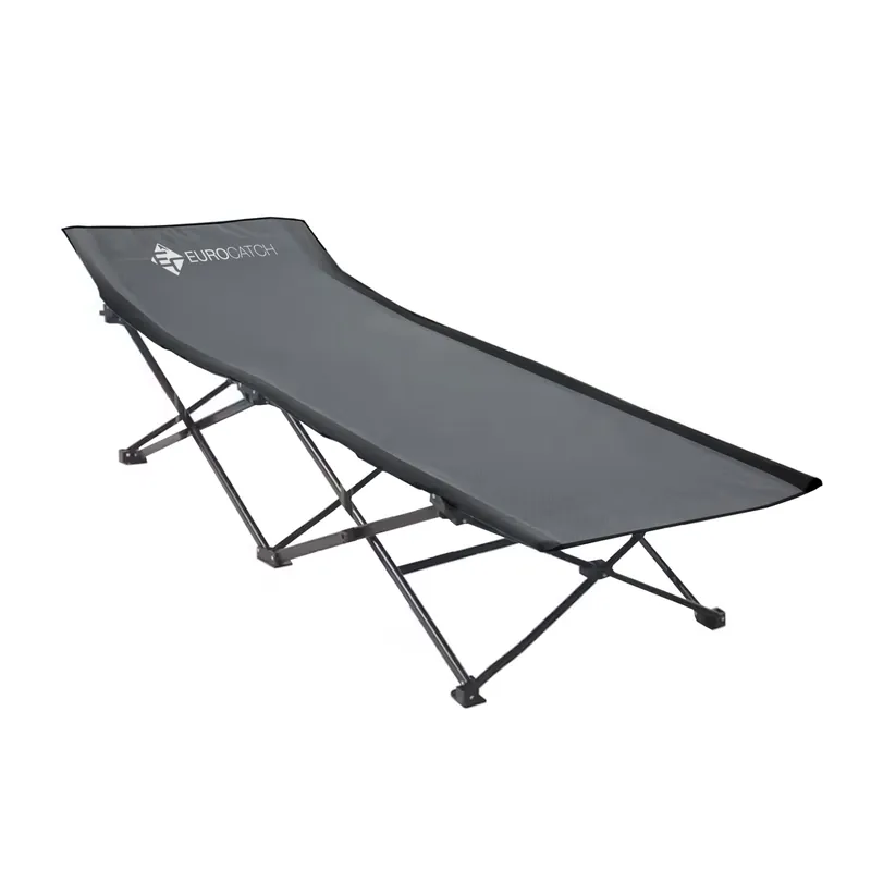 Finale Uitverkoop Eurocatch Opvouwbaar Veldbed- Grijs - Festival bed - karper bed - 190cm Lang