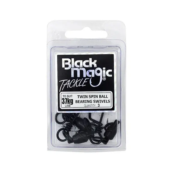 Black Magic Twin Spin Ball Bearing Swivels 37kg - Kogel gelagerde SpeldWartel - Heavy Duty Beperkt Aanbod