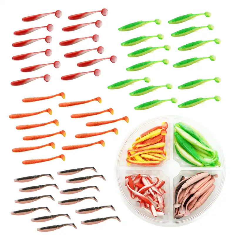 Bestel Nu Fish-Xpro Softbait Set Bright - Donker Water - 400gr - 7 tot 12cm +/- 60stuks