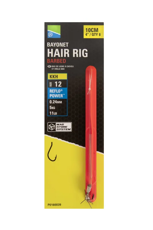 Preston 4"/10cm Bayonet Hair Rigs - Size 12 - KKH Nieuw