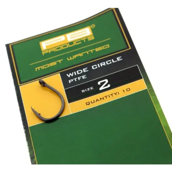 PB Products Wide Circle Hook PTFE - Size 8 - 10st. Must-Have