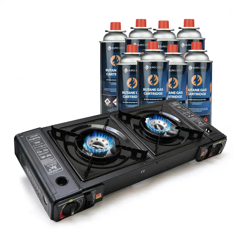 Eurocatch Dual Gas Stove 2 pits Kooktoestel op gas incl 8 gasbussen Bestel Nu