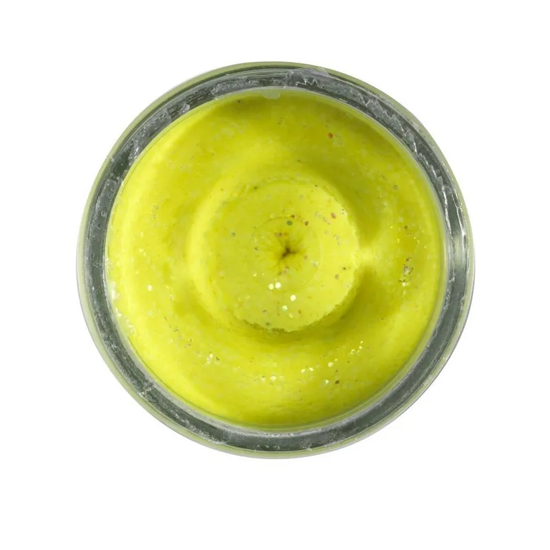 Berkley Natural Glitter Troutbait - Garlic - Ss Yellow Glitter Premium