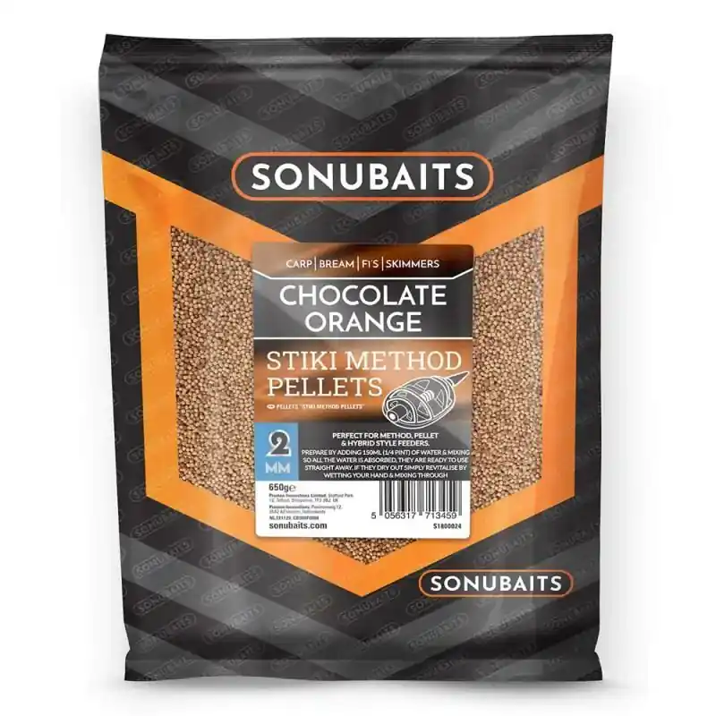 Direct Beschikbaar Sonubaits Stiki - Chocolate Orange - Method Pellets - 2mm - 650gr