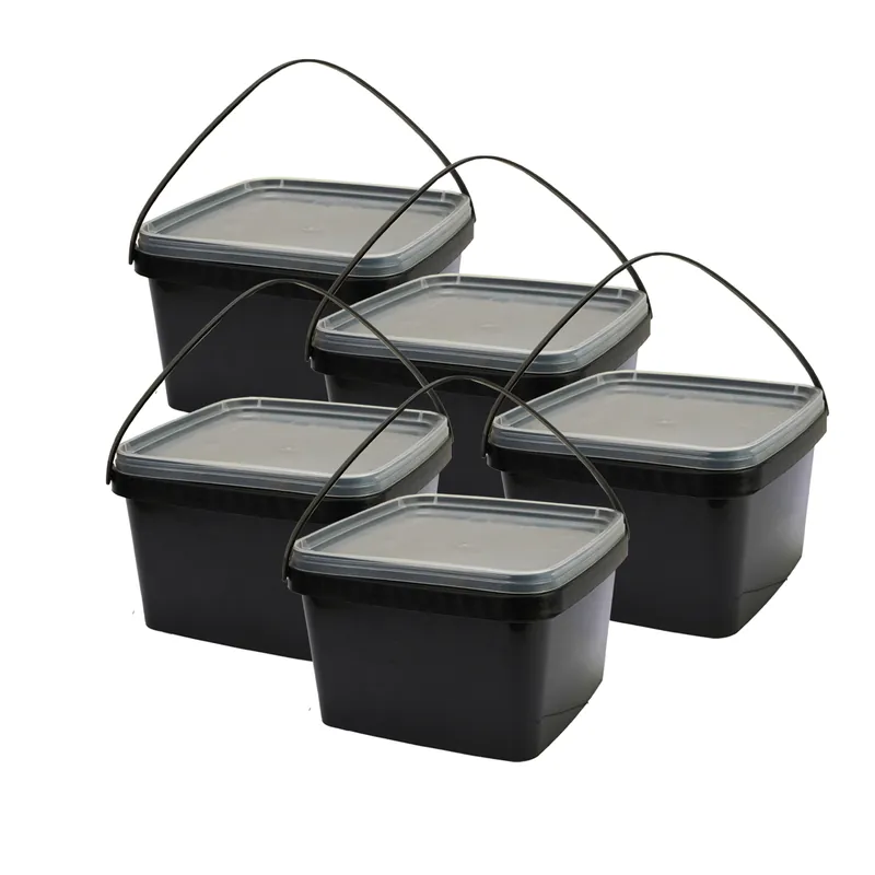 Eurocatch Emmer - Zwart met transparante deksel - Hersluitbaar - 5x - 2,5L Tijdelijk Beschikbaar