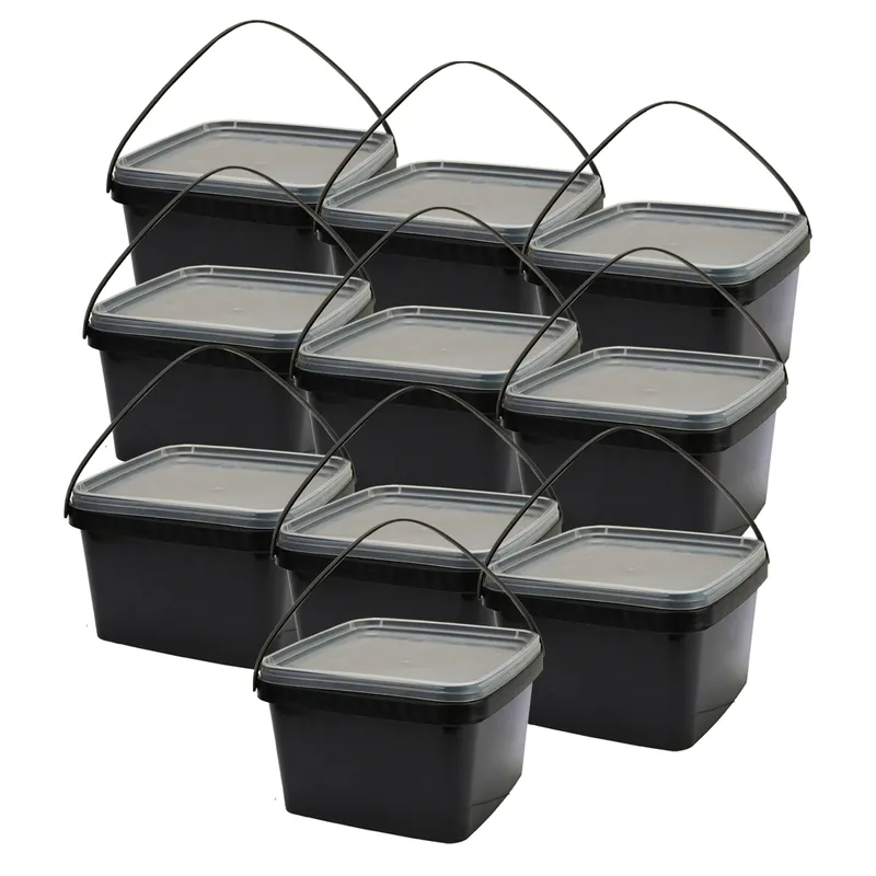 Eurocatch Emmer - Zwart met transparante deksel - Hersluitbaar - 10x - 2,5L Shop Nu