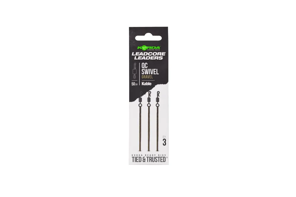 Koop Online Korda Kable Leadcore Leader QC Swivel 50cm - Weed