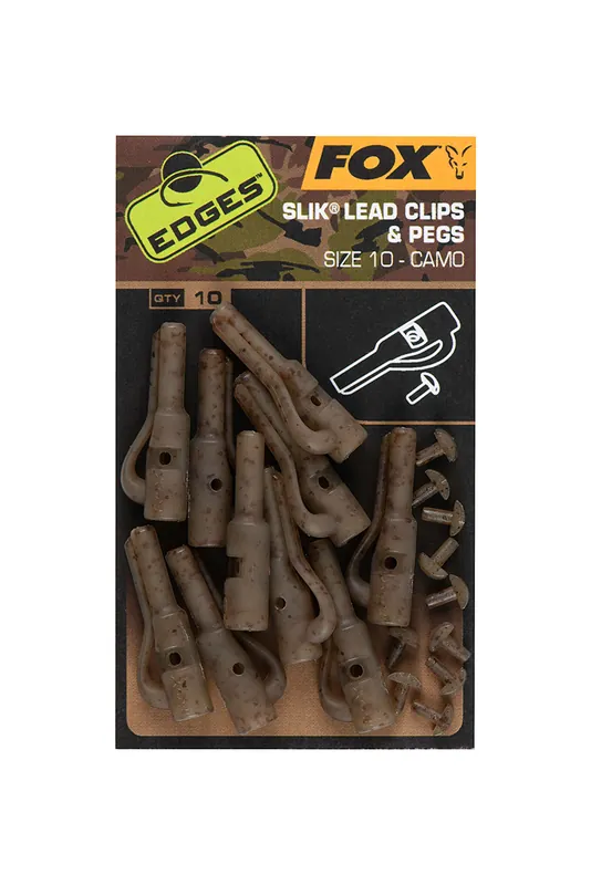 FOX Edges Camo Slik Lead Clip + Pegs (size 10) (10stuks) Betrouwbaar