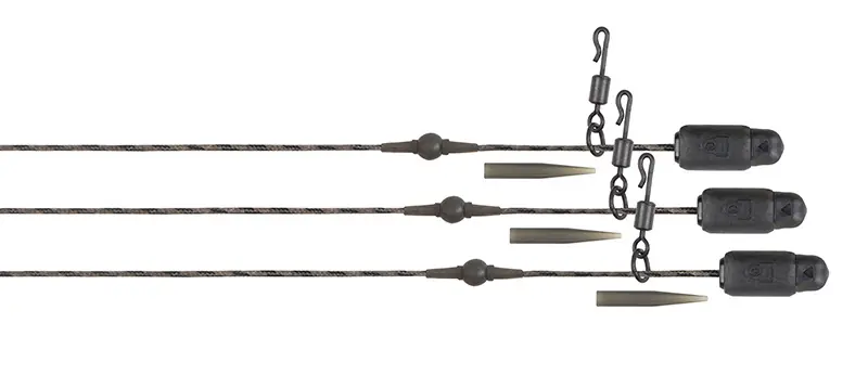 Superprijs FOX Copper Core Naturals Heli-Clip Rigs 50lb (3stuks)