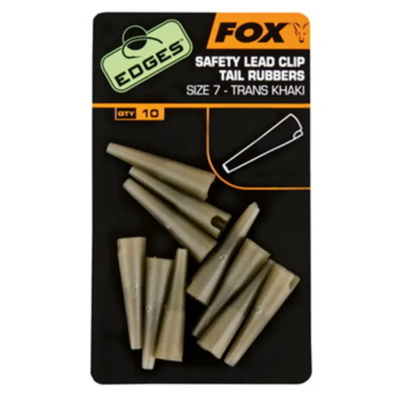 Flitsaanbieding FOX Lead Clip Tail Rubbers Khaki (size 7) (10stuks)