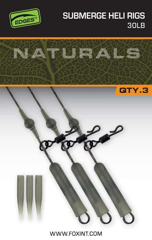 Actieprijs FOX Naturals Submerged Heli Rigs (3stuks) 40lb