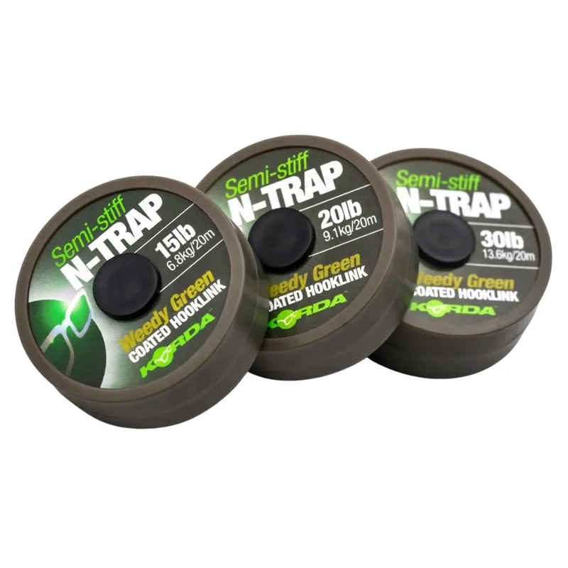 Bestseller KORDA N-Trap Semi Stiff Weedy Green (20m) 15LB