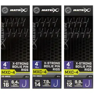 Lage Prijs MATRIX MXC-4 X-Strong Boilie Pin Rigs Barbless 10cm (8stuks) Size 12 / 0.23mm