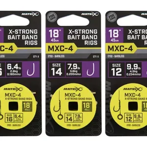 MATRIX MXC-4 X-Strong Bait Band Rigs Barbless 45cm (8stuks) Size 12 - 0.234mm Shop Nu