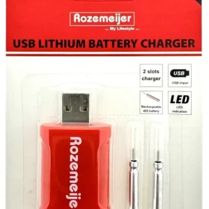 ROZEMEIJER USB Lithium Battery Charger Incl. 2stuks Oplaadbare Batterijen Shop Nu