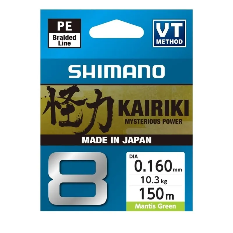 SHIMANO Line Kairiki 8 Green - Gevlochten Lijn (150m) 0.06mm - 5.3kg/11.7lb Meest Verkocht