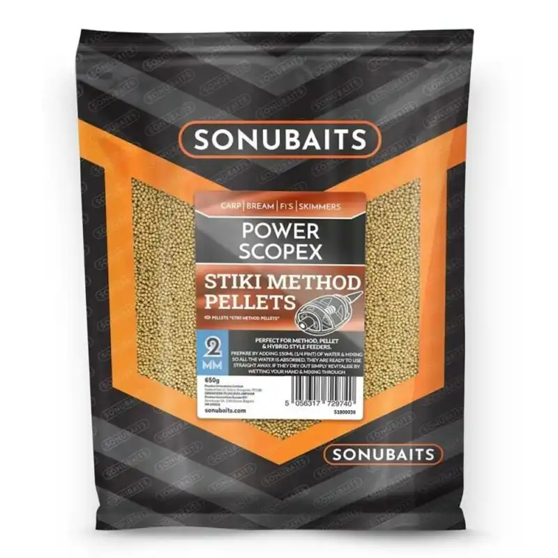 SONU BAITS Method Pellet Stiki Power Scopex 2mm (650gr) Uitverkoop