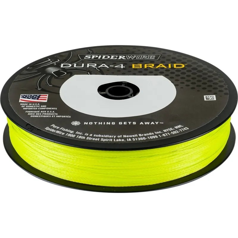 SPIDERWIRE Dura4 Braid Yellow - Gevlochten Lijn (300m) 0.10mm - 9.1kg/20lb Express Levering