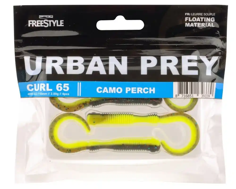 SPRO FREESTYLE Urban Curl Softlure (5.5cm) (4stuks) BLUE DISCO Uitverkoop