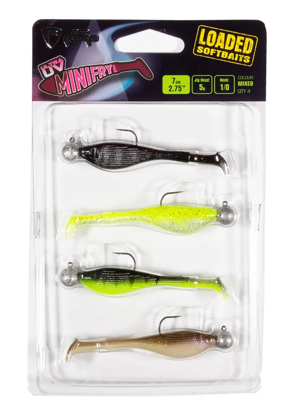 Lage Kosten FOX RAGE Ultra UV Mini Fry Loaded Lure Pack (7cm) (5gr) (4stuks) White - Pink - Stickleback - Perch