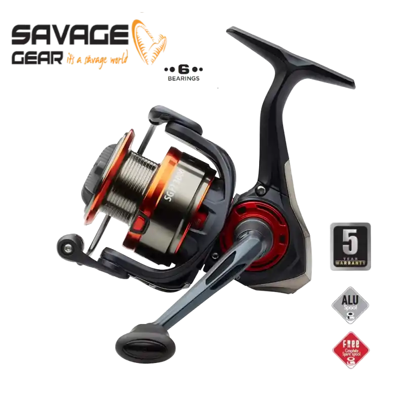 Savage Gear SG2 2500H FD |5 + 1BB | slip voorop | Incl. reserve spoel Uitverkoop