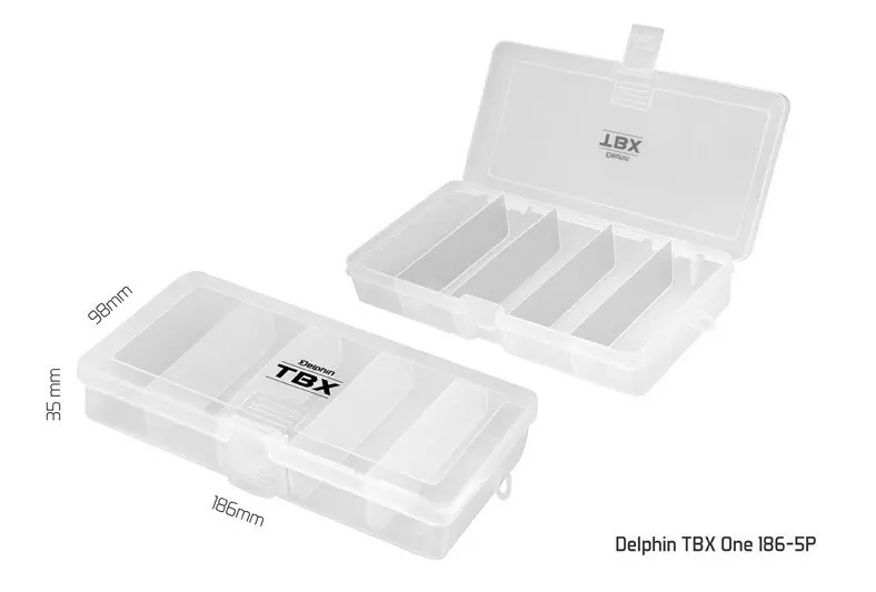 Shop Nu Delphin tacklebox TBX One 186-5P 18,6 x 9,8 cm