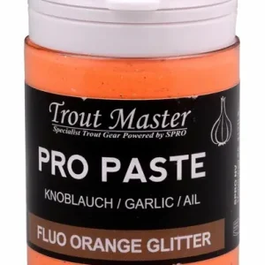 Trout master foreldeeg knoflook fluo orange glitter Uitverkoop