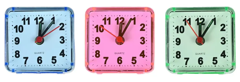 Benson Kleine Reiswekker met Alarm - Compact 6 cm - Quartz - Assorti Kleuren Voordeelprijs