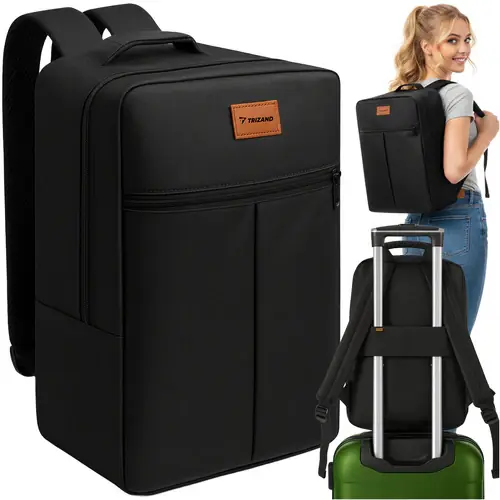 Betaalbaar Trizand Reisrugzak 20L - Handbagage 40x25x20 cm - Lichtgewicht - Zwart