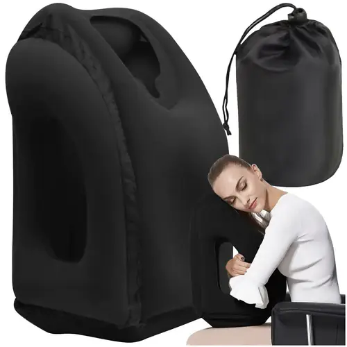 Trizand Opblaasbaar Reiskussen - Ergonomisch - 50 x 35 x 25 cm - Zwart Nu Kopen