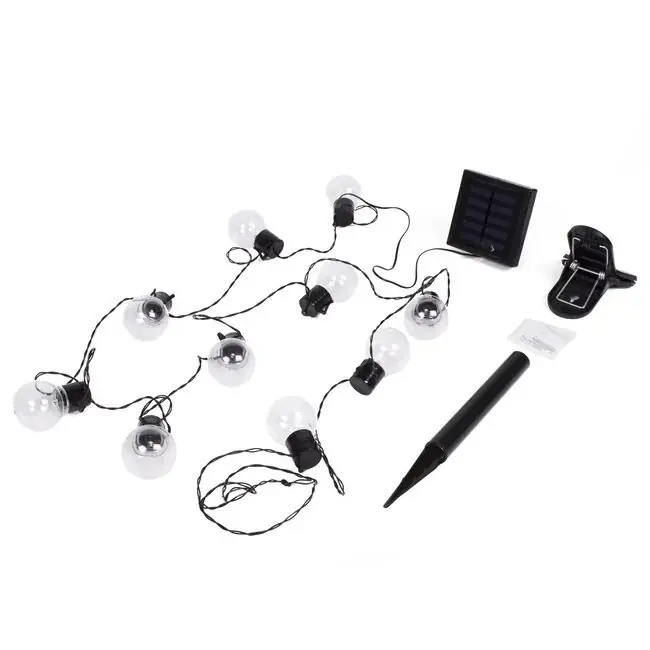 Lage Kosten Benson Solar Lichtsnoer Buiten - 10 LED Bolletjes - 6 Meter - IP44