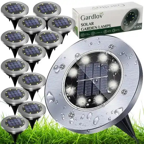 Gardlov Solar Tuinlampen - Set van 12 - 8 LED's - Koud Wit - IP65 Nu Kopen