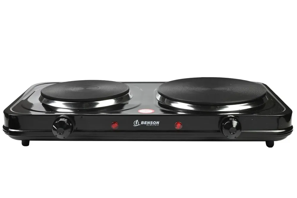 Must-Have Benson Dubbele Elektrische Kookplaat - 2500W - 5 Standen per Zone - Zwart