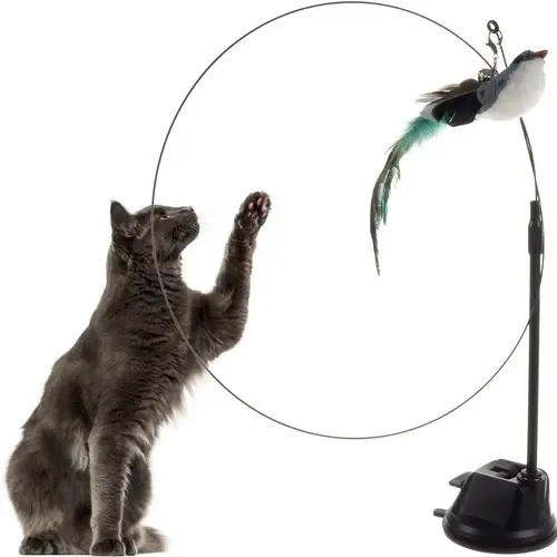 Hete Deal Purlov Kattenspeelgoed - Hengel met Zuignap en Vogel - 95 cm