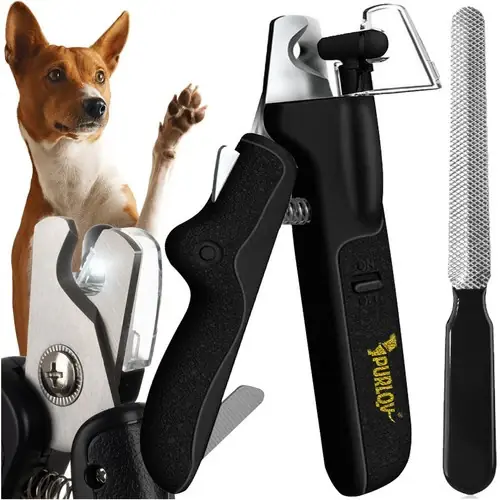 Voordeelprijs Purlov Nagelknipper voor Huisdieren - Met LED-verlichting & Vijl - Voor Honden & Katten
