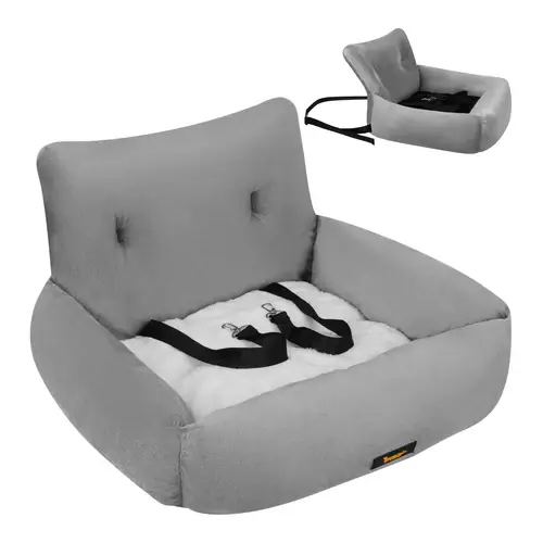 Tijdelijk Beschikbaar Purlov Autostoel voor Honden & Katten Maat L - 53 x 42 x 30 cm - Grijs