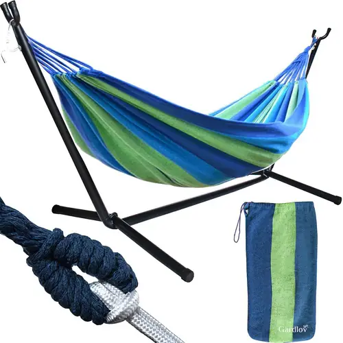 Superprijs Gardlov Tuinhangmat met Standaard - 200 x 150 cm - Grijs - 200 kg