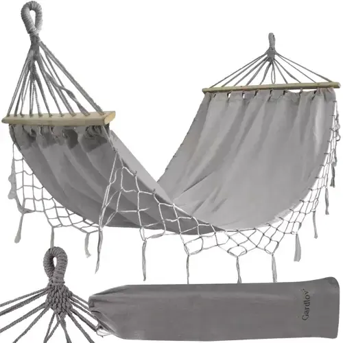 Tijdelijk Beschikbaar Gardlov Tuinhangmat - 200 x 100 cm - Grijs - Inclusief Opberghoes
