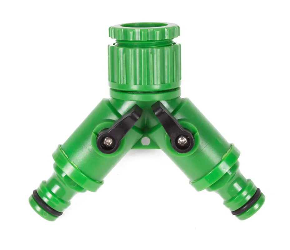 Gratis Retour Benson 2-Weg Waterverdeler - 1/2" & 3/4" - Apart Afsluitbaar - Grijs/Groen