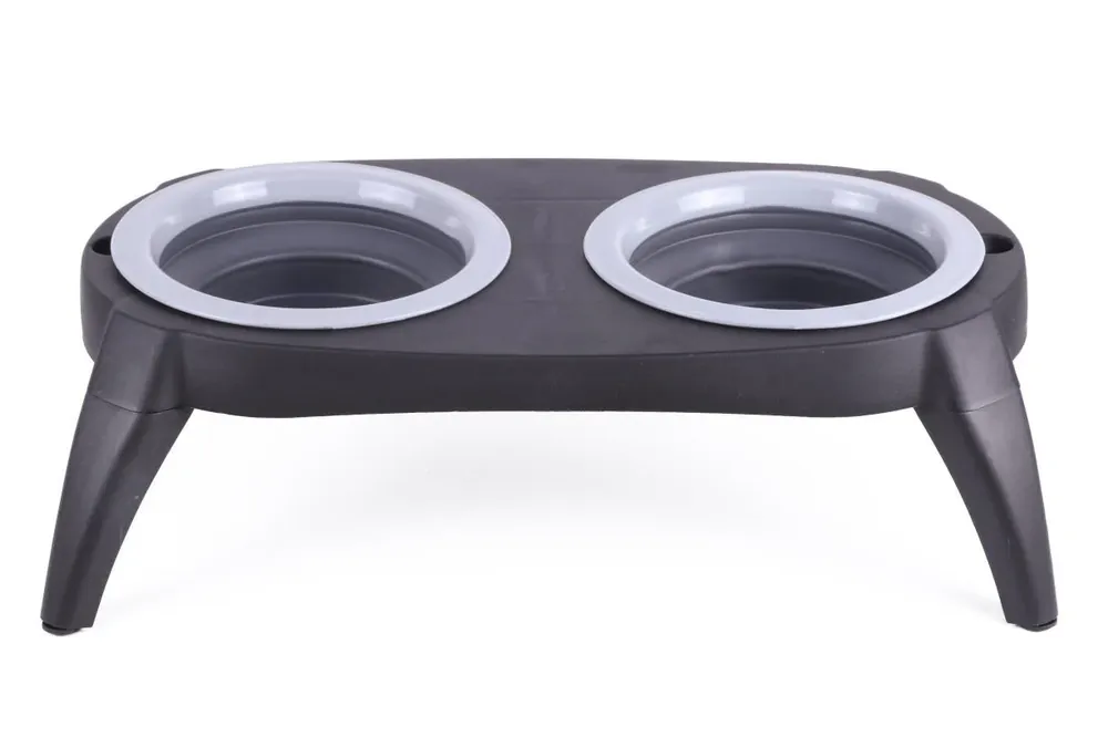 Shop Nu Benson Dubbele Voerbak - Opvouwbaar & Verhoogd - 40 x 22 cm - Zwart